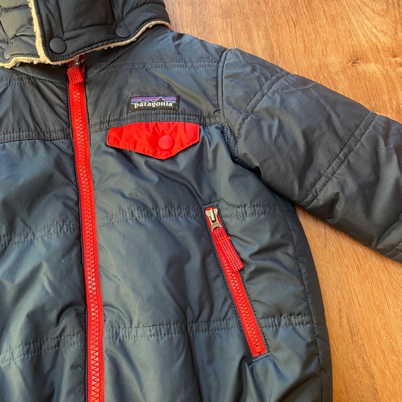 Patagonia Reversible Tribbles Hoody Baby Size 2T Blue Sherpa Puffer Full Zip # - Picture 5 of 13